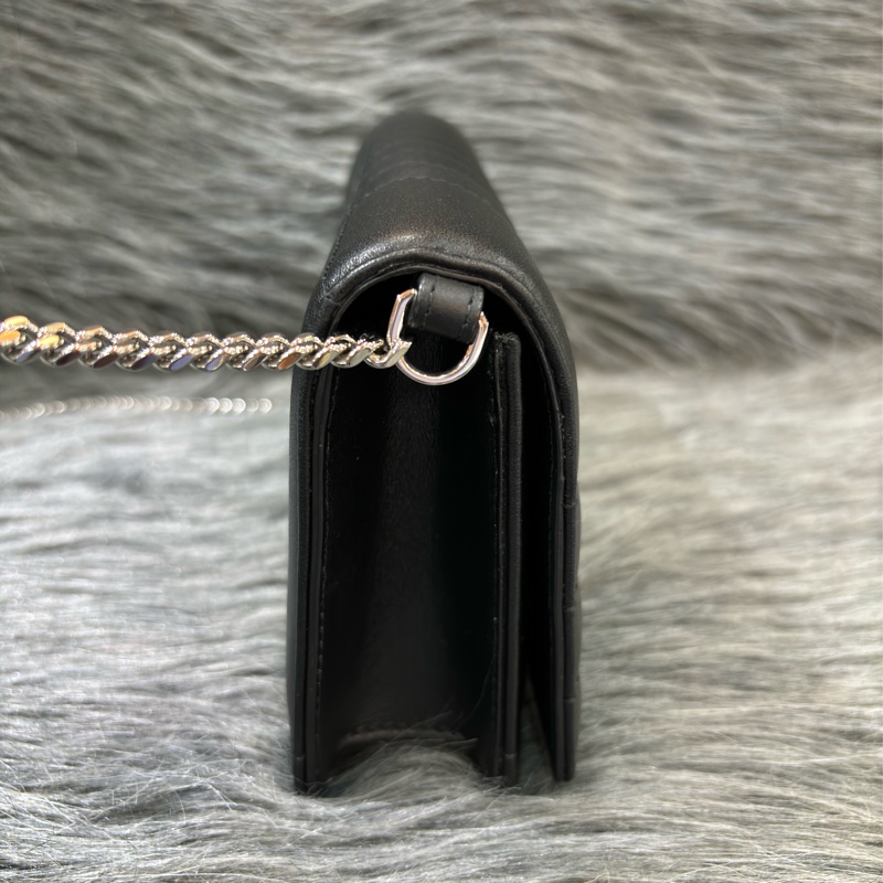 BURBERRY TB LOLA WOC 黑色羊皮 肩背包 斜背包 蘿納包 鏈子皮夾長夾 發財包-3