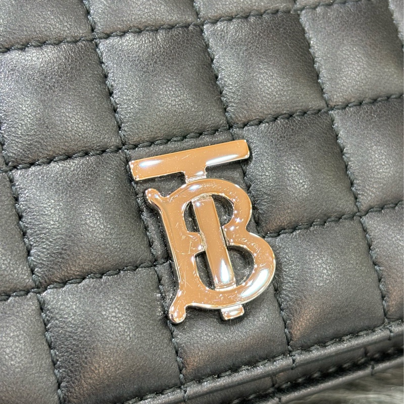 BURBERRY TB LOLA WOC 黑色羊皮 肩背包 斜背包 蘿納包 鏈子皮夾長夾 發財包-7