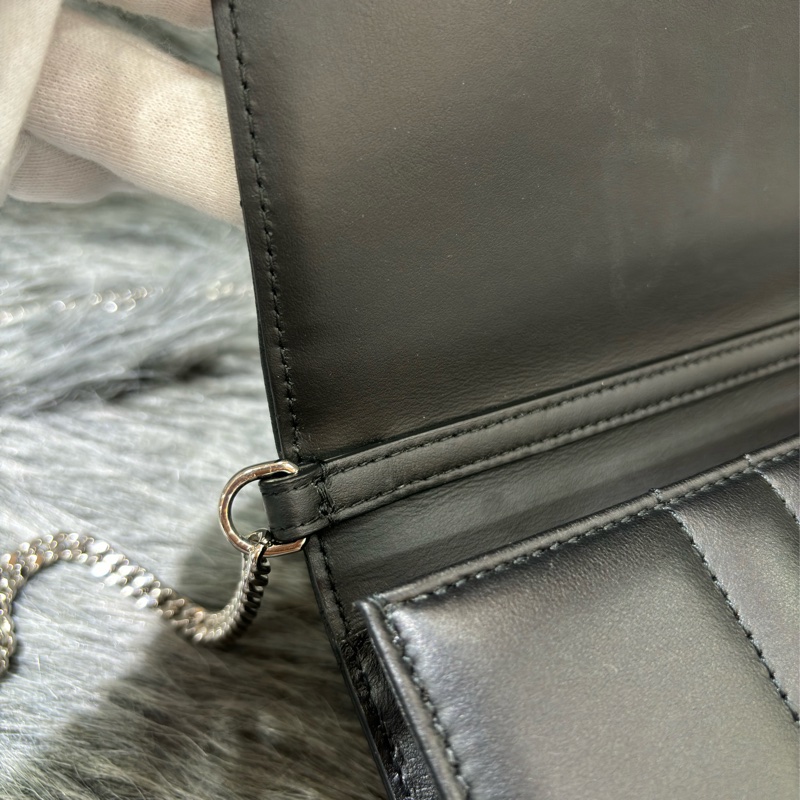 BURBERRY TB LOLA WOC 黑色羊皮 肩背包 斜背包 蘿納包 鏈子皮夾長夾 發財包-13