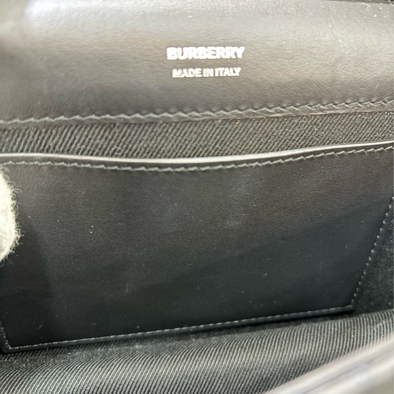 BURBERRY TB LOLA WOC 黑色羊皮 肩背包 斜背包 蘿納包 鏈子皮夾長夾 發財包-21