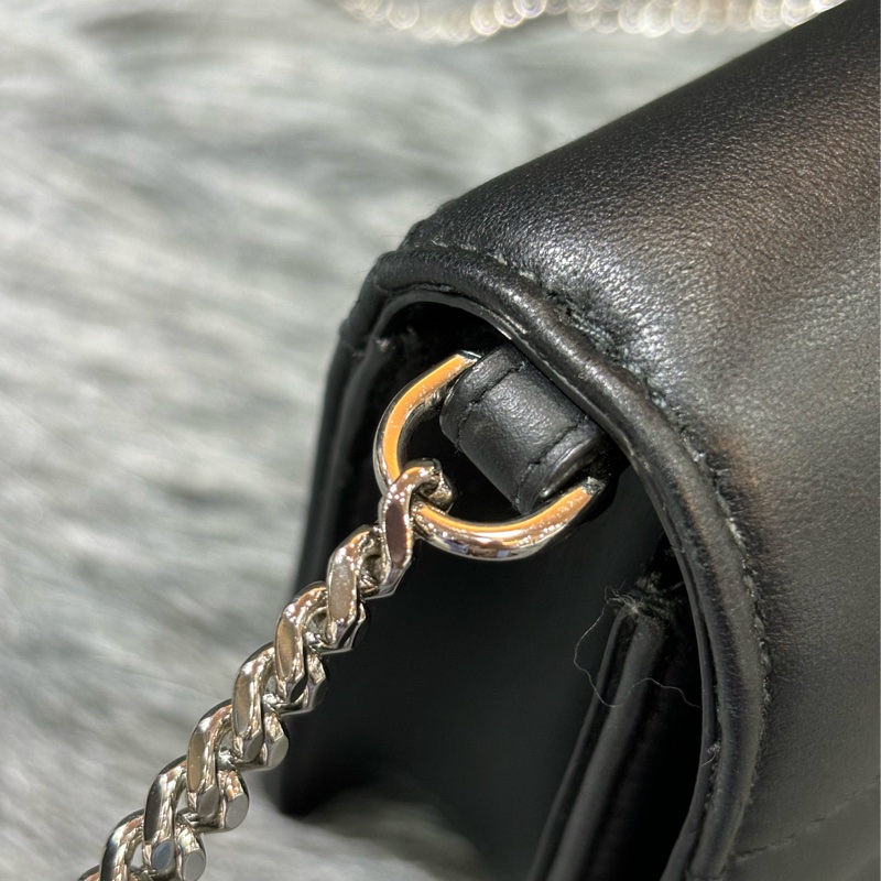 BURBERRY TB LOLA WOC 黑色羊皮 肩背包 斜背包 蘿納包 鏈子皮夾長夾 發財包-22