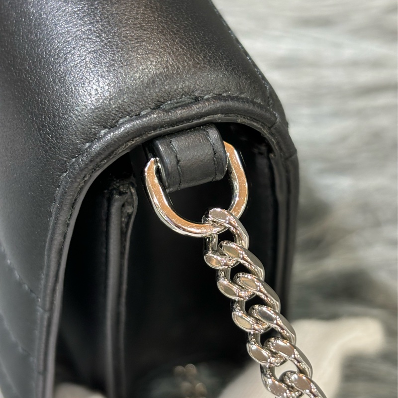 BURBERRY TB LOLA WOC 黑色羊皮 肩背包 斜背包 蘿納包 鏈子皮夾長夾 發財包-23