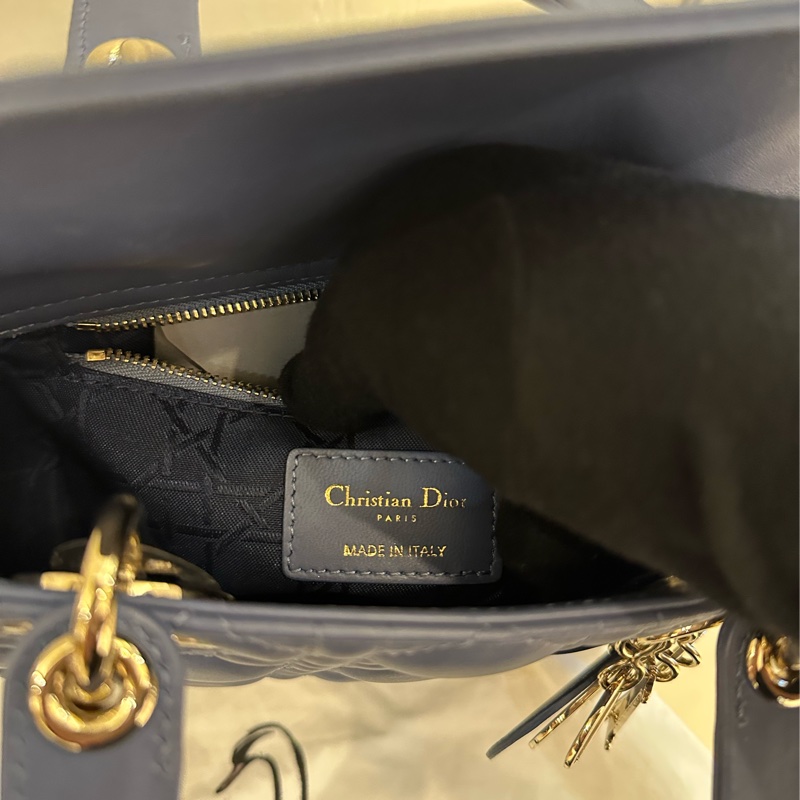 DIOR紫藍羊皮淡金5*4黛妃包 超好看💕-12