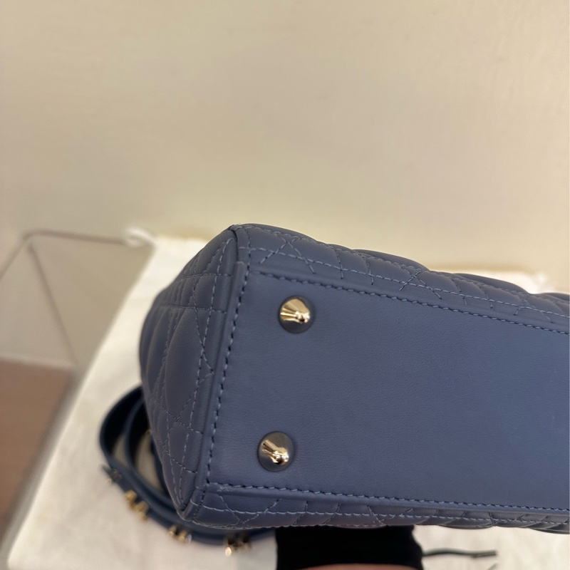 DIOR紫藍羊皮淡金5*4黛妃包 超好看💕-16