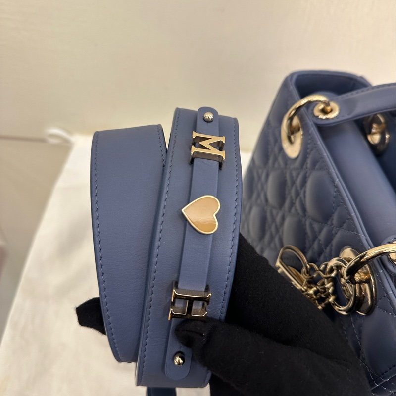 DIOR紫藍羊皮淡金5*4黛妃包 超好看💕-17