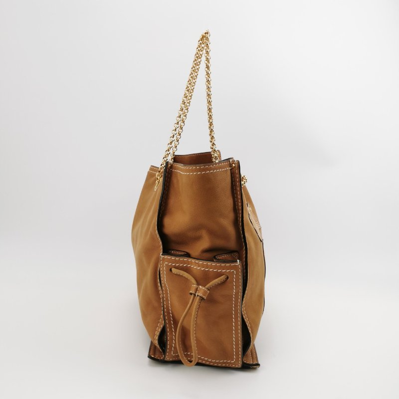 95❤Loewe磨砂皮棕色皇冠鏈條單肩手提包大號-3