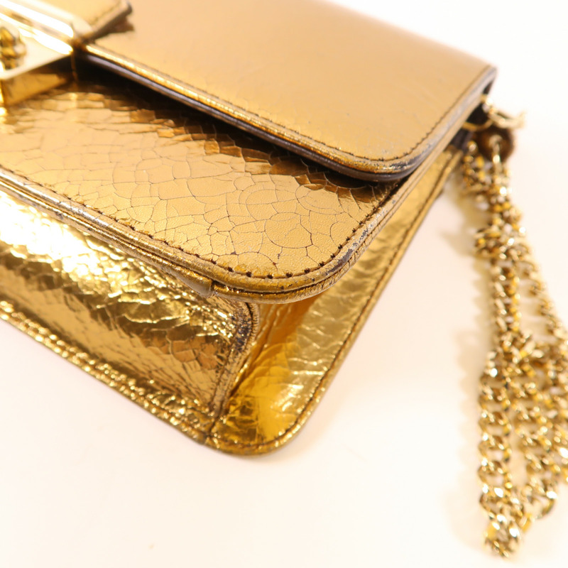 Dior 皮革Chain Shoulder金扣鏈帶肩背袋-10