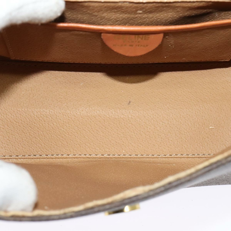 【日本直送】CELINE Macadam帆布手提包 PVC皮革 2way Brown Gold Auth 121807-10