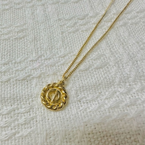 Christian Dior 經典金色CD麻花邊項鍊 美款✨