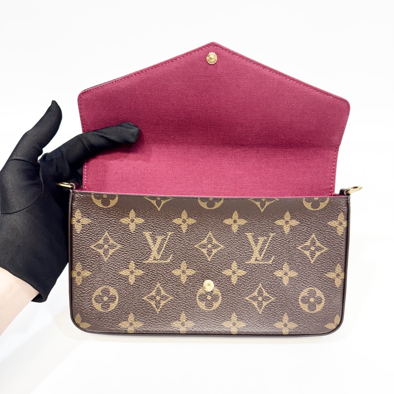 LV原花信封式下蓋Felicie Pochette三合一鍊包M81896-5