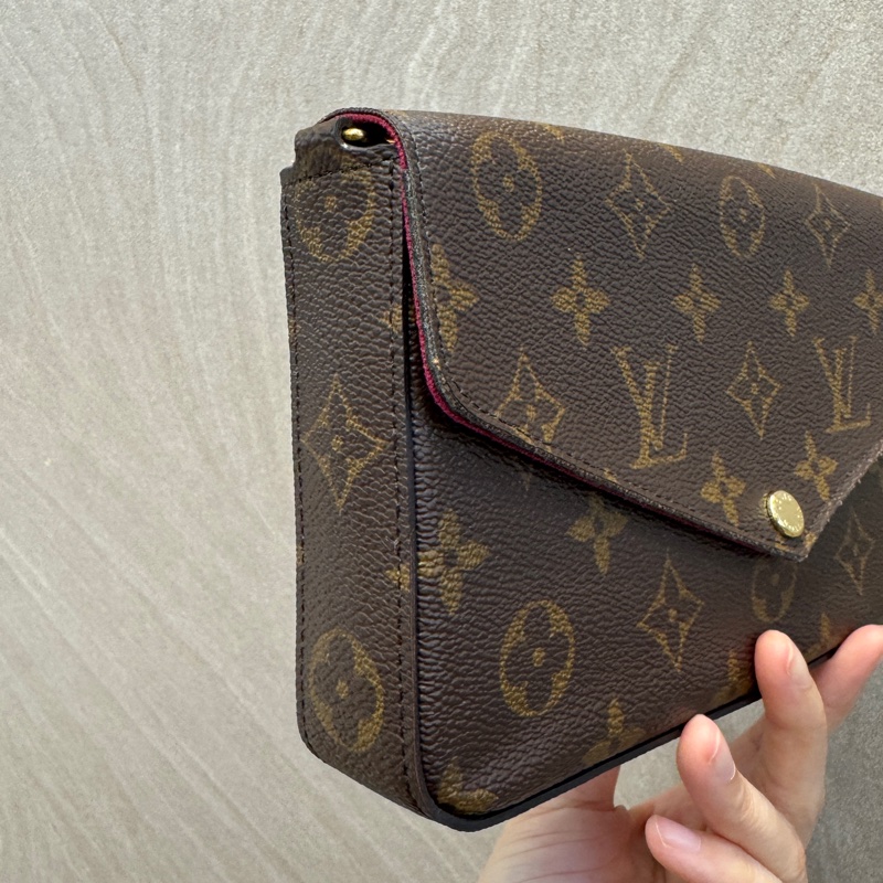 LV原花信封式下蓋Felicie Pochette三合一鍊包M81896-16