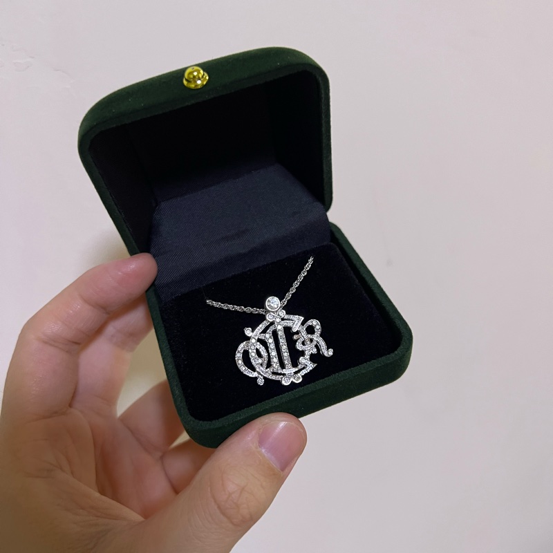 Dior 南瓜 項鏈 水鑽 閃石 中古 銀色 Vintage-0