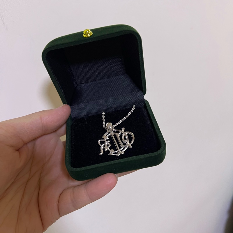 Dior 南瓜 項鏈 水鑽 閃石 中古 銀色 Vintage-7