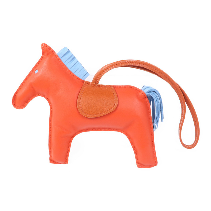 HERMES Swift皮革Rodeo GM掛飾Red-0