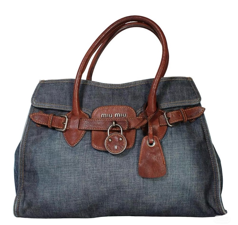 miumiu 牛仔拖特包-0