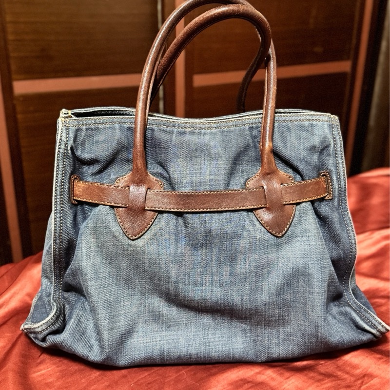 miumiu 牛仔拖特包-7