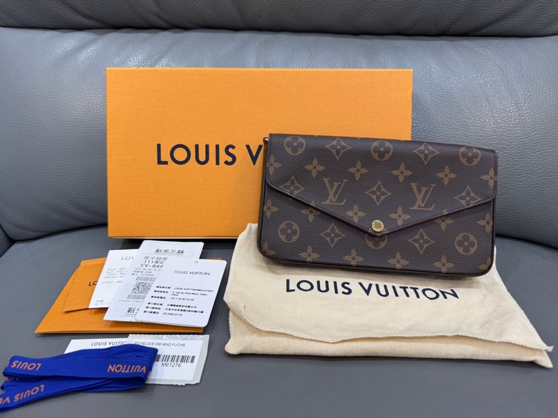 LV 三合一 【台中新光購買｜含購證｜全配】 Louis Vuitton 老花 斜背包 鏈條包-0
