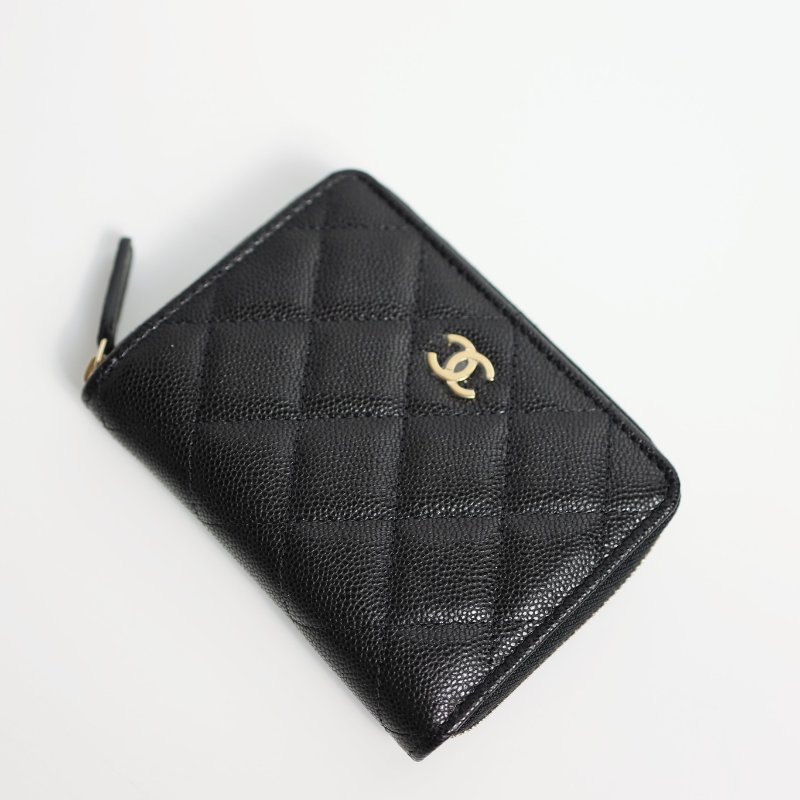 全新 Chanel 25S 新款拉鏈短夾 芯片款-10