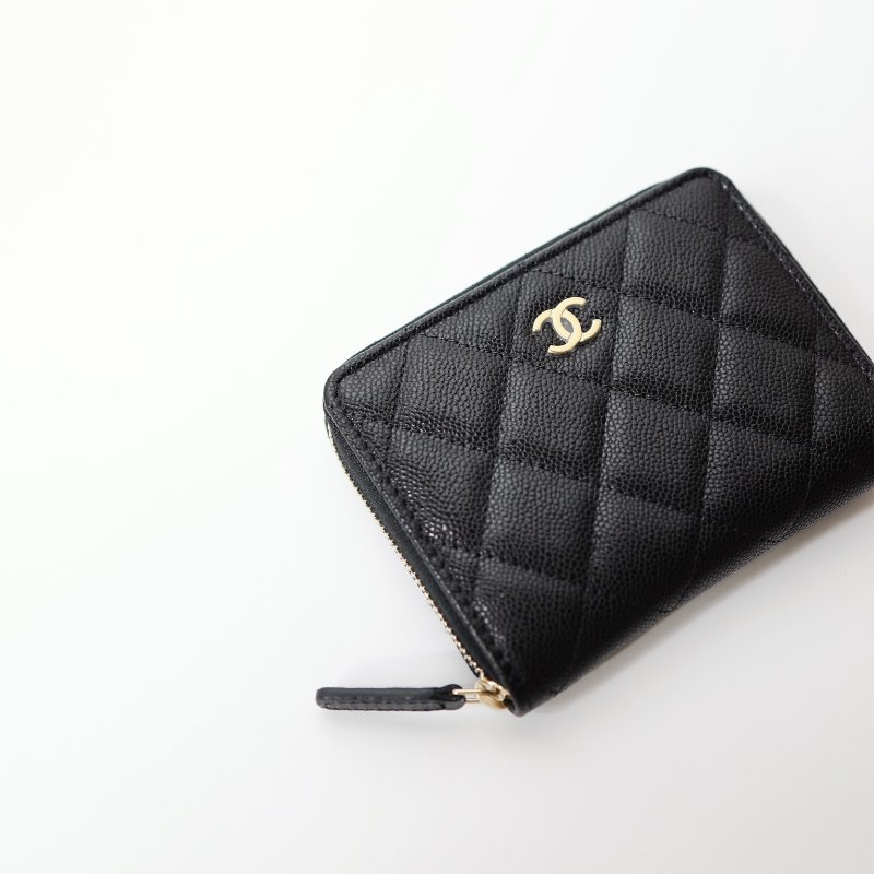 全新 Chanel 25S 新款拉鏈短夾 芯片款-11