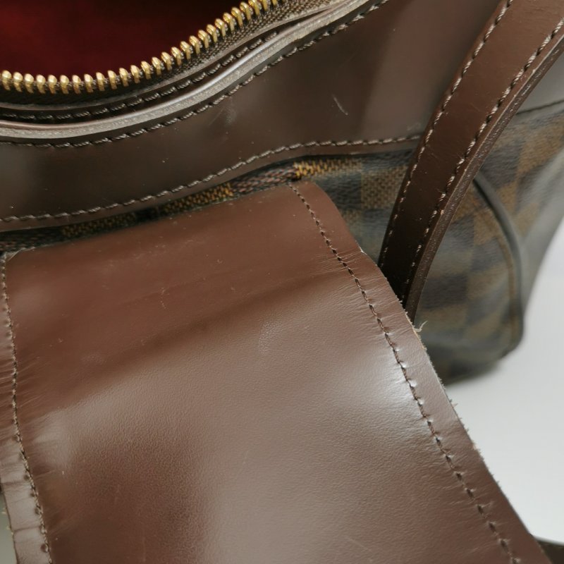 9❤Louis Vuitton Sistina牛皮棋盤格LV金扣斜挎單肩包-8