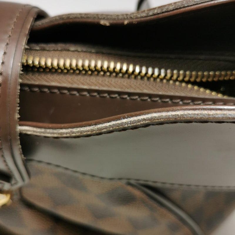 9❤Louis Vuitton Sistina牛皮棋盤格LV金扣斜挎單肩包-17