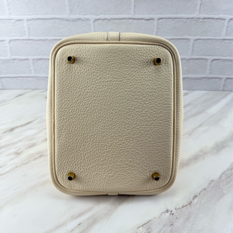 愛馬仕 Hermès Picotin 22 菜籃子22 Nata 奶油白金釦-8