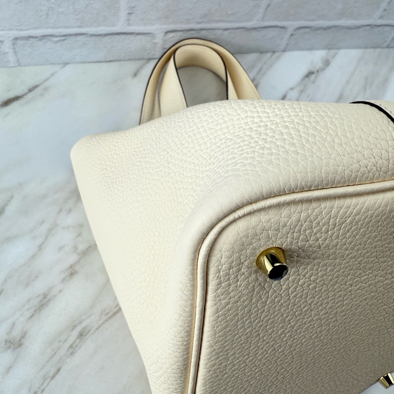 愛馬仕 Hermès Picotin 22 菜籃子22 Nata 奶油白金釦-9
