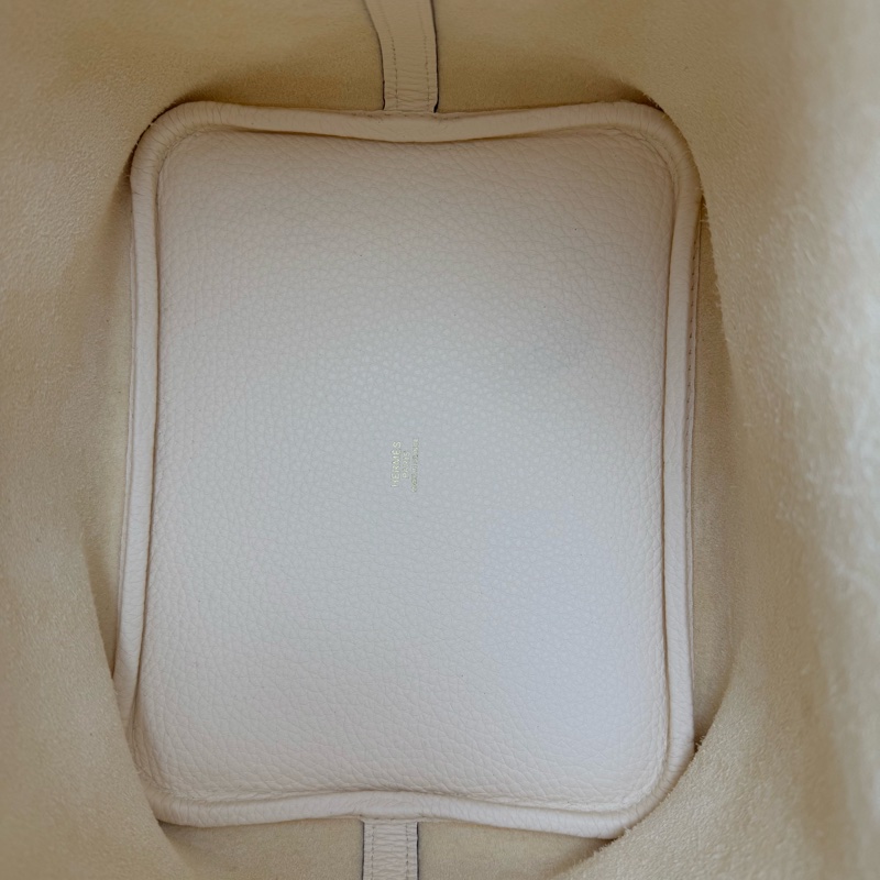 愛馬仕 Hermès Picotin 22 菜籃子22 Nata 奶油白金釦-13