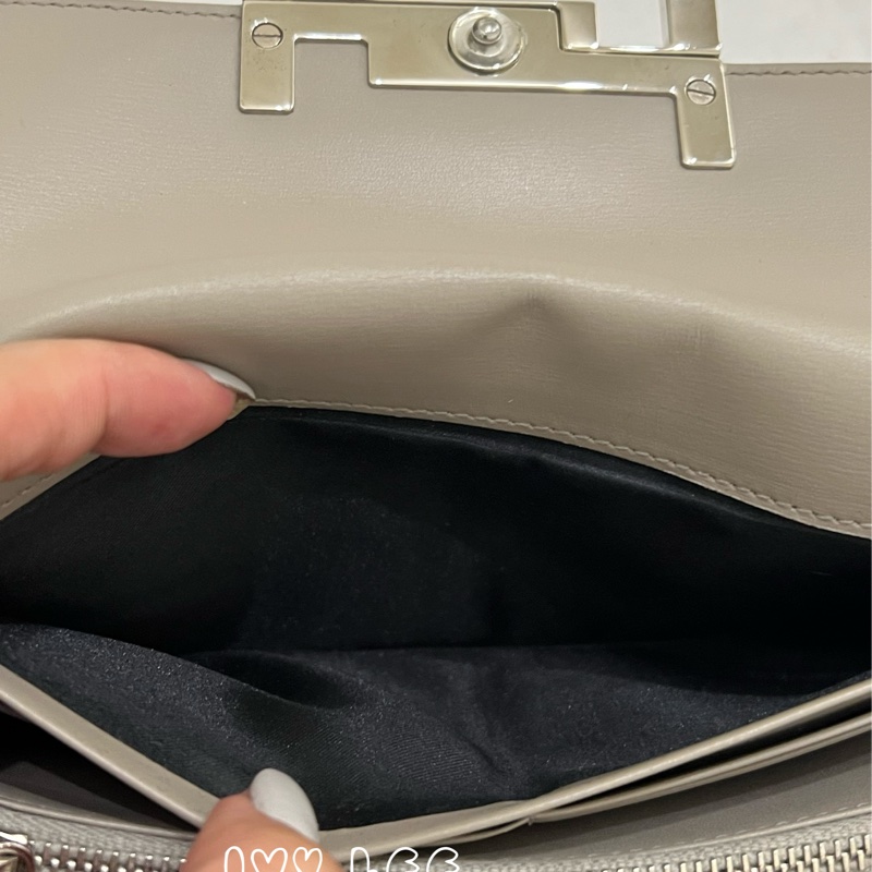 TOD’S Double T 灰色牛皮TT銀釦長夾 皮夾 正品 二手精品-3