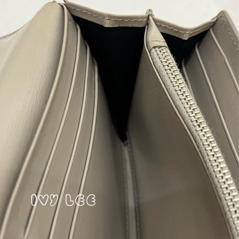 TOD’S Double T 灰色牛皮TT銀釦長夾 皮夾 正品 二手精品-5