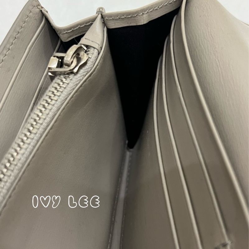 TOD’S Double T 灰色牛皮TT銀釦長夾 皮夾 正品 二手精品-6