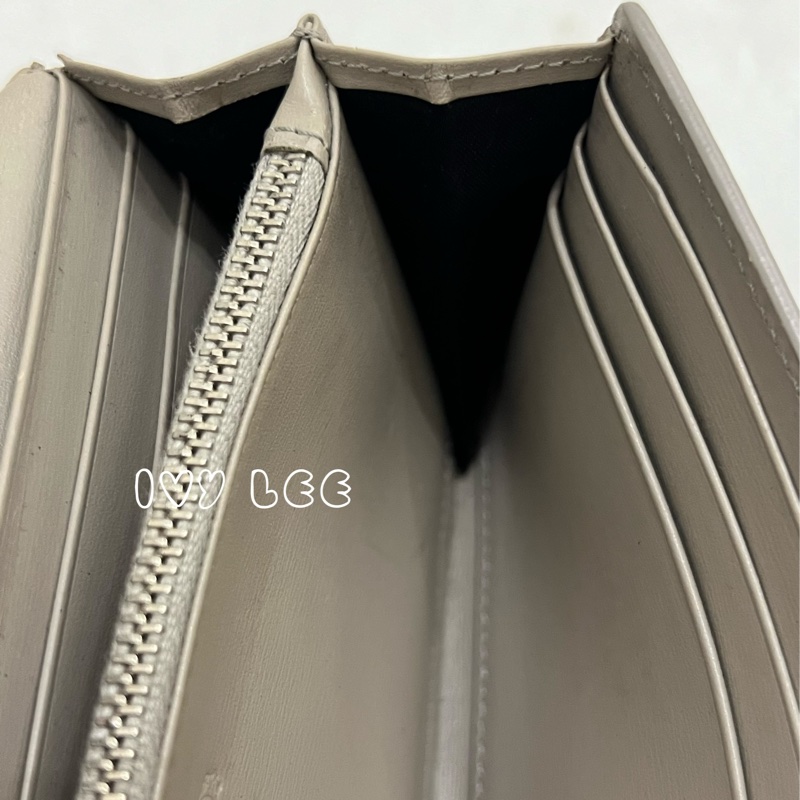 TOD’S Double T 灰色牛皮TT銀釦長夾 皮夾 正品 二手精品-8