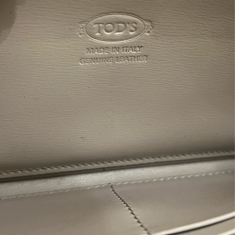 TOD’S Double T 灰色牛皮TT銀釦長夾 皮夾 正品 二手精品-12