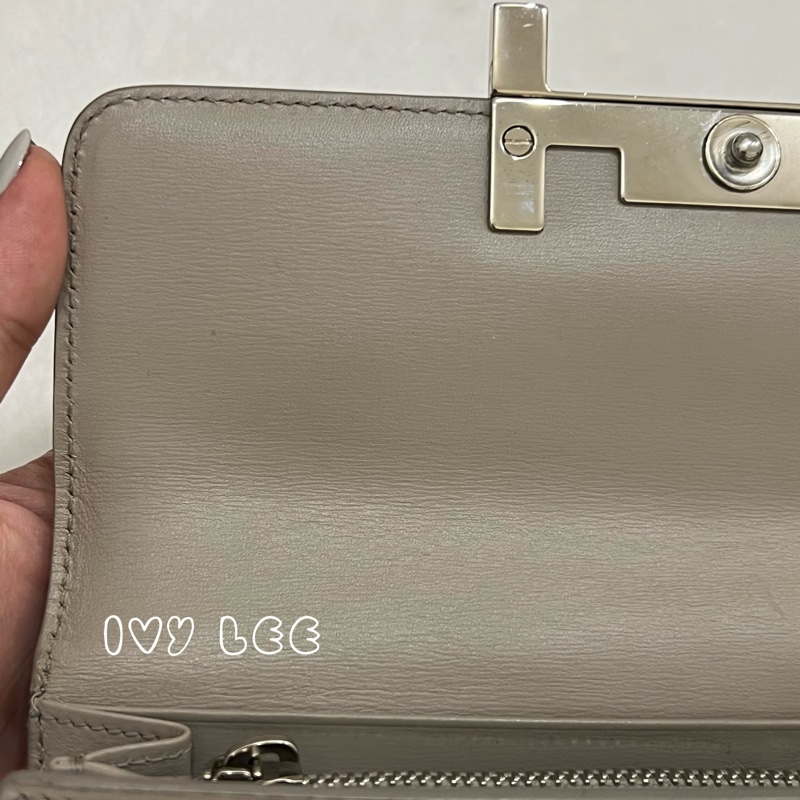 TOD’S Double T 灰色牛皮TT銀釦長夾 皮夾 正品 二手精品-24