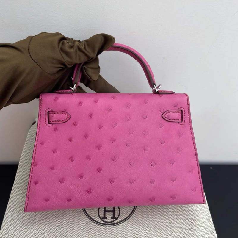 Hermes愛馬仕 Mini Kelly二代 鴕鳥皮 附件:盒子塵袋肩帶-2