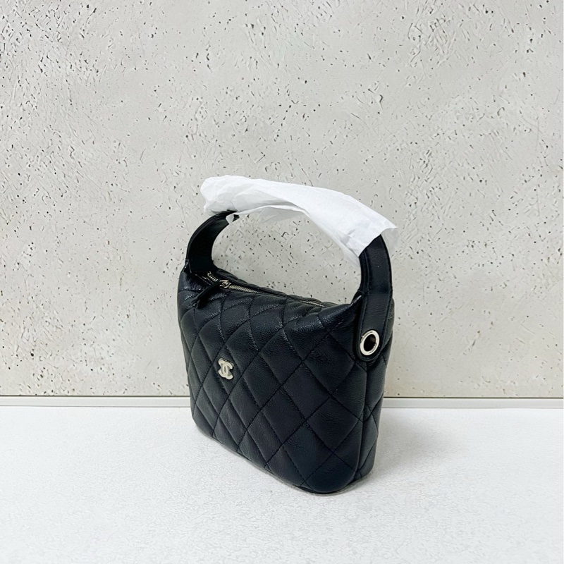 Chanel 25C 荔枝牛皮黑金飯盒包 全新-2