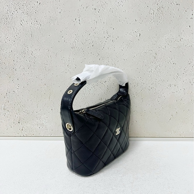 Chanel 25C 荔枝牛皮黑金飯盒包 全新-3