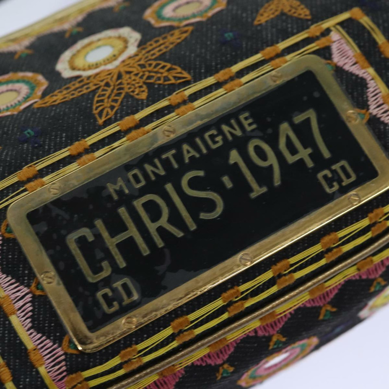 【日本直送】克莉絲汀‧迪奧 (Christian Dior) 手提包 帆布 藍色 金色 正品 85438AM-17