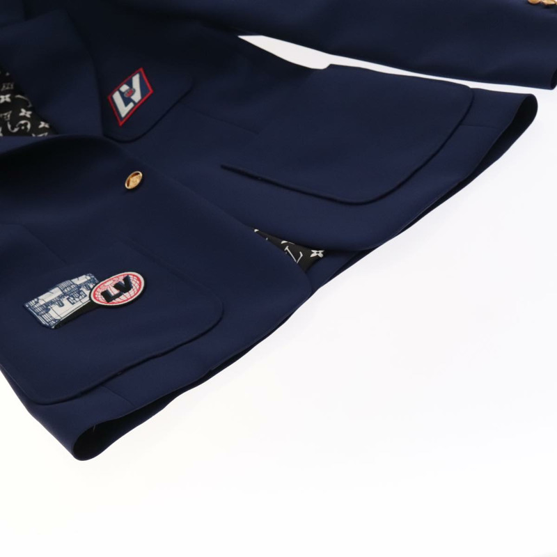 【日本直送】路易威登西裝外套配貼布夾克 聚酯纖維 38 海軍藍 1A63TC LV 授權 98177SM-7
