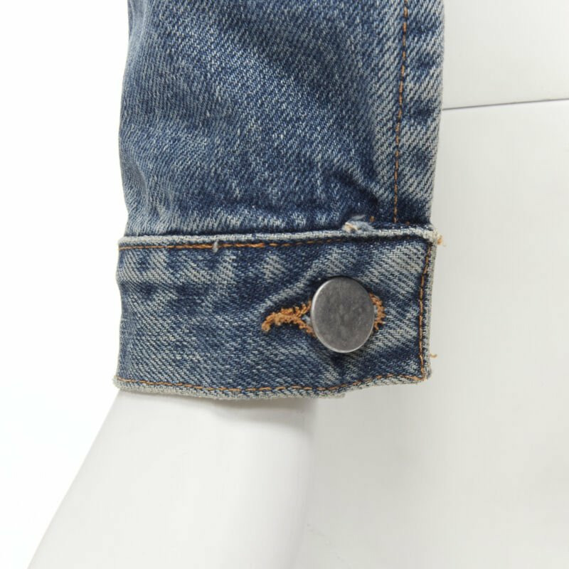 vintage MAISON MARGIELA Iconic blue denim pinched collar denim jacket IT38 XS-8