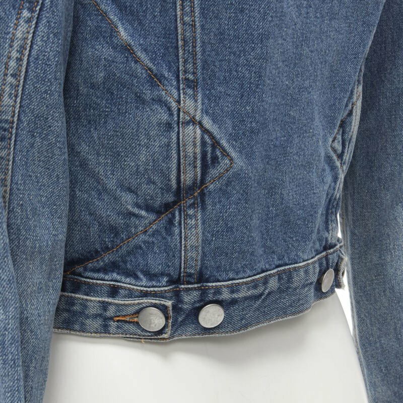 vintage MAISON MARGIELA Iconic blue denim pinched collar denim jacket IT38 XS-9