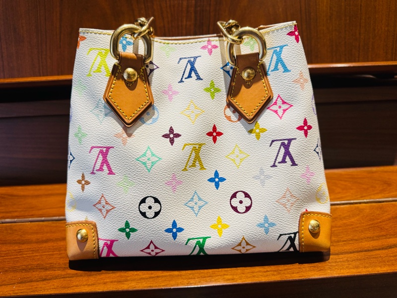 LV Louis Vuitton 經典白三彩 村上隆 手提包-2