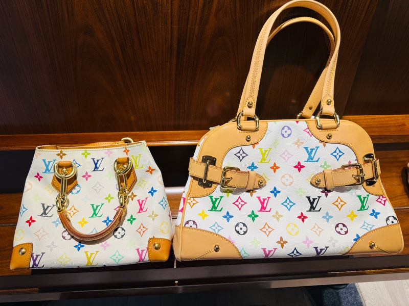 LV Louis Vuitton 經典白三彩 村上隆 手提包-7