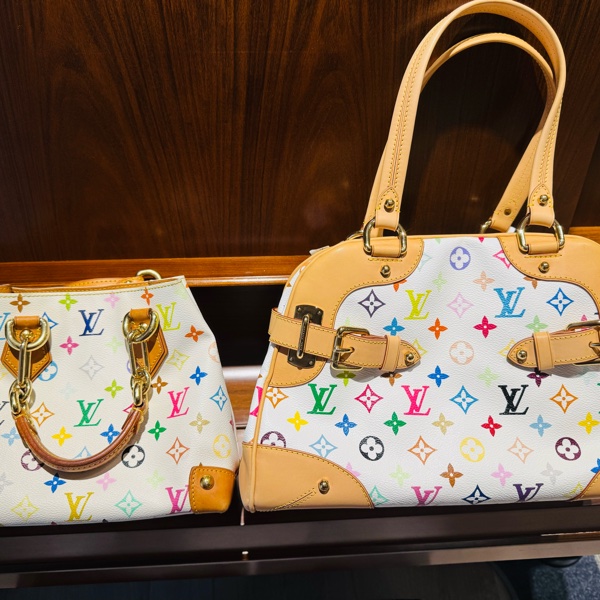 LV Louis Vuitton 經典白三彩 村上隆 手提包-26