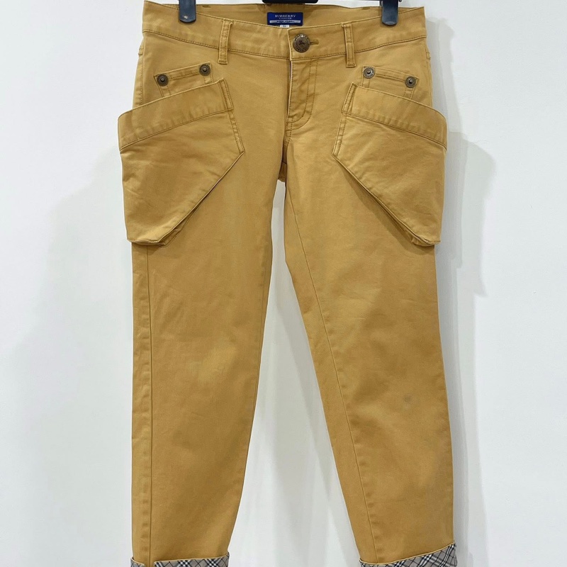 BURBERRY   藍標 二側口袋反褶格紋-0