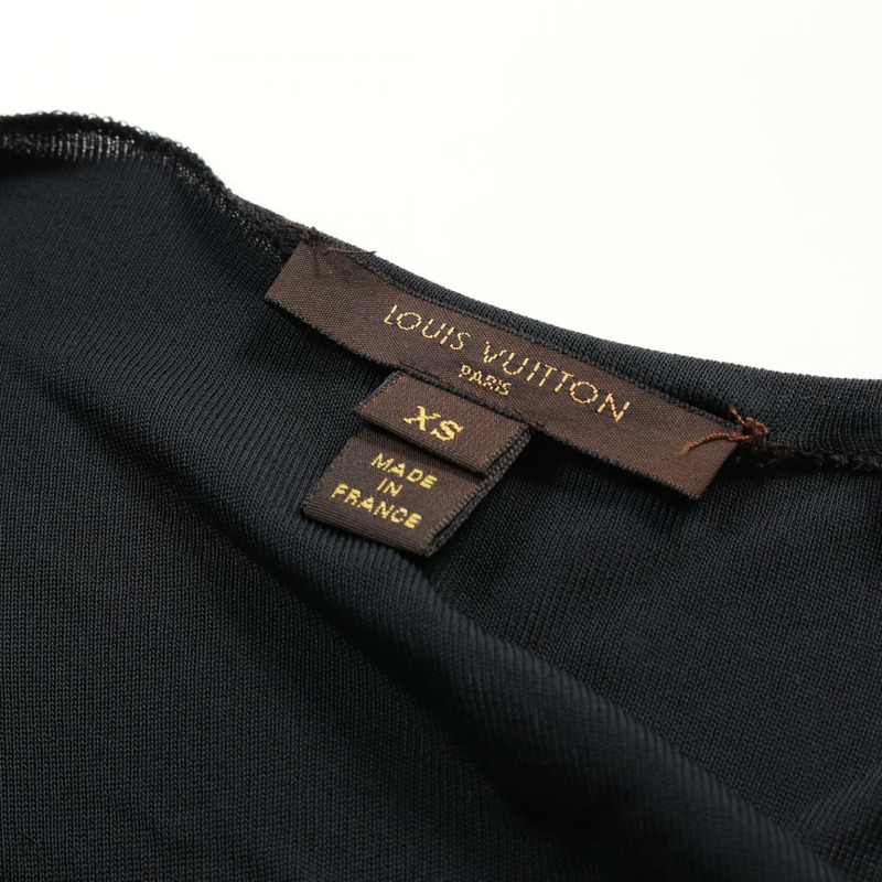 LOUIS VUITTON 洋裝 RW102WWRTS09JEX 黏膠纖維 黑色 二手 女款 XS-2