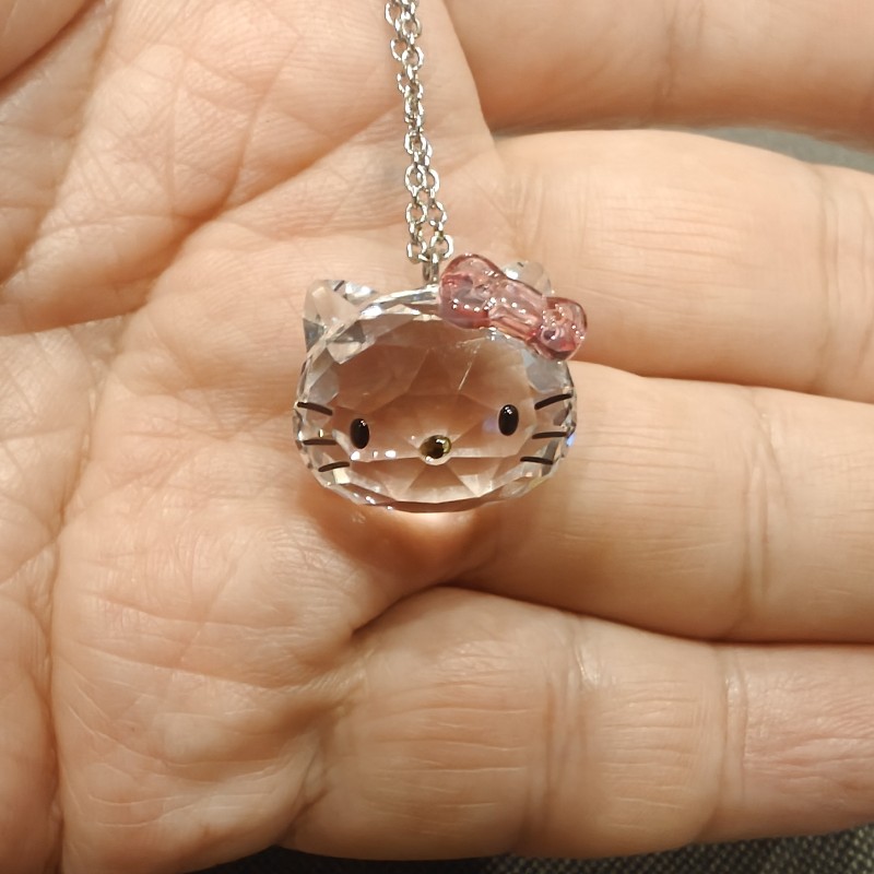 特價出清奧地利施華洛世奇Hello kitty聯名絕版水晶項鍊-3