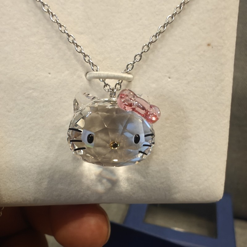 特價出清奧地利施華洛世奇Hello kitty聯名絕版水晶項鍊-6