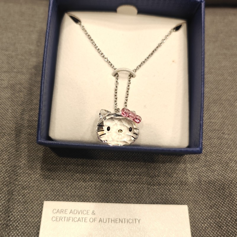 特價出清奧地利施華洛世奇Hello kitty聯名絕版水晶項鍊-7