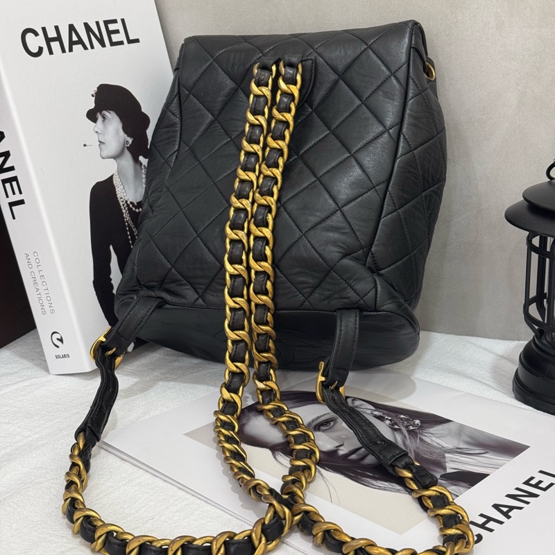 Chanel Duma 黑色金扣-4